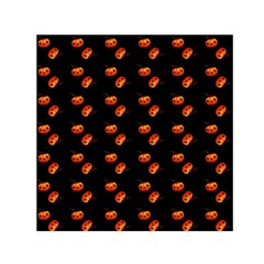 Kawaii Pumpkin Black Small Satin Scarf (square) by vintage2030