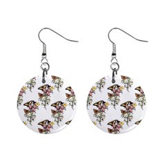 Butterflies On Peonies - By Larenard Mini Button Earrings by LaRenard