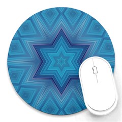 Blue Star Round Mousepads by Dazzleway