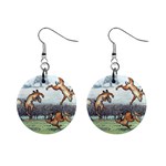 Happy is the hare at morning - by LaRenard Mini Button Earrings Front