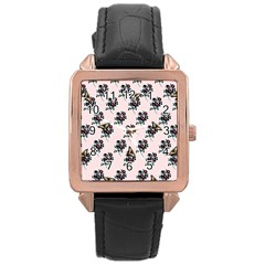 Rose Damour - Pink - By Larenard Rose Gold Leather Watch  by LaRenard