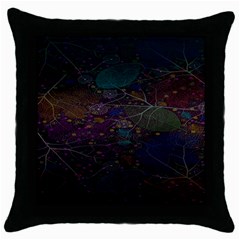 Fractal Leafs Throw Pillow Case (black) by Sparkle