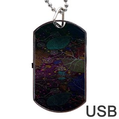 Fractal Leafs Dog Tag Usb Flash (one Side) by Sparkle