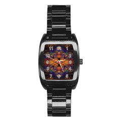 Fractal Flower Stainless Steel Barrel Watch by Sparkle