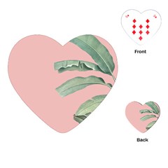 Palm Leaf On Pink Playing Cards Single Design (heart) by goljakoff