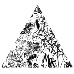 Black And White Graffiti Abstract Collage Wooden Puzzle Triangle by dflcprintsclothing