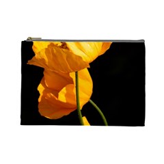 Yellow Poppies Cosmetic Bag (large) by Audy