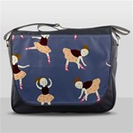 Cute  Pattern With  Dancing Ballerinas On The Blue Background Messenger Bag Front