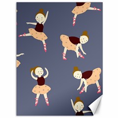 Cute  Pattern With  Dancing Ballerinas On The Blue Background Canvas 36  X 48  by EvgeniiaBychkova