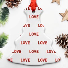 Flower Decorated Love Text Motif Print Pattern Ornament (christmas Tree)  by dflcprintsclothing