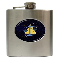 Horoscope Libra Astrology Zodiac Hip Flask (6 Oz) by Mariart