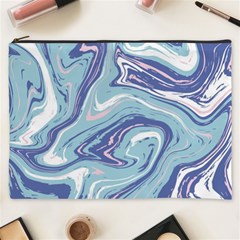 Blue Vivid Marble Pattern Cosmetic Bag (xxxl) by goljakoff