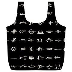 Electrical Symbols Callgraphy Short Run Inverted Full Print Recycle Bag (xxl) by WetdryvacsLair