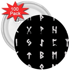 Elder Futhark Rune Set Collected Inverted 3  Buttons (100 Pack)  by WetdryvacsLair