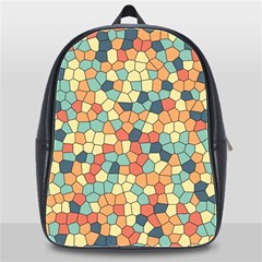 Mosaic Print Yellow School Bag (xl) by designsbymallika