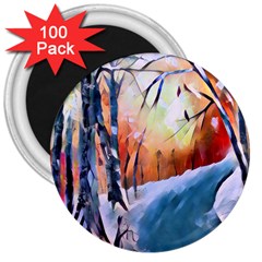 Paysage D hiver 3  Magnets (100 Pack) by sfbijiart