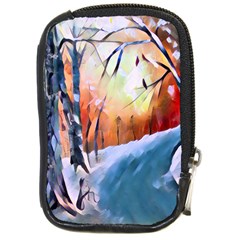 Paysage D hiver Compact Camera Leather Case by sfbijiart