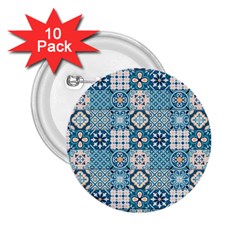 Ceramic Tile Pattern 2 25  Buttons (10 Pack)  by designsbymallika