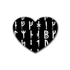 Medieval Runes Collected Inverted Complete Rubber Coaster (heart)  by WetdryvacsLair