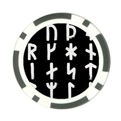 Younger Futhark Rune Set Collected Inverted Poker Chip Card Guard by WetdryvacsLair