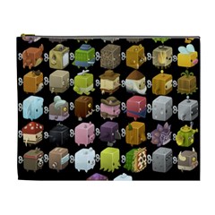 Glitch Glitchen Npc Cubimals Pattern Cosmetic Bag (xl) by WetdryvacsLair