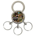 Glitch Glitchen Food Pattern One 3-Ring Key Chain Front