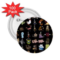 Glitch Glitchen Npc Animals And Characters Pattern 2 25  Buttons (100 Pack)  by WetdryvacsLair