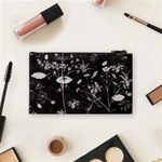 Dark Floral Artwork Cosmetic Bag (Small) Back