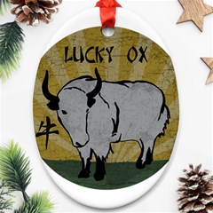 Chinese New Year ¨c Year Of The Ox Ornament (oval) by Valentinaart