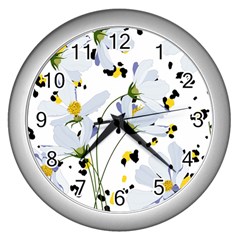 Tree Poppies  Wall Clock (silver) by Sobalvarro