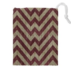 Vintage Grunge Geometric Chevron Pattern Drawstring Pouch (5xl) by dflcprintsclothing