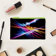 Colorful Neon Light Rays, Rainbow Colors Graphic Art Cosmetic Bag (xs) by picsaspassion