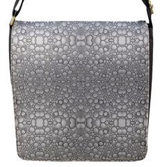 Modern Ornate Geometric Silver Pattern Flap Closure Messenger Bag (s) by dflcprintsclothing