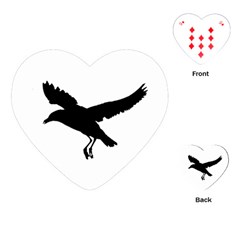 Seagull Flying Silhouette Drawing 2 Playing Cards Single Design (heart) by dflcprintsclothing