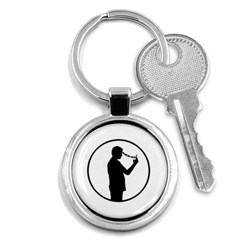 Mobile Phone Addiction Concept Drawing Key Chain (round) by dflcprintsclothing