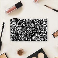 Interlace Black And White Pattern Cosmetic Bag (small) by dflcprintsclothing