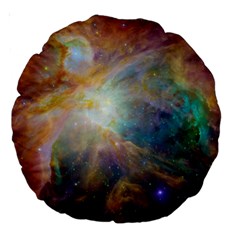 Colorful Galaxy Large 18  Premium Round Cushions by ExtraAwesomeSauce