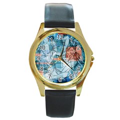 Retro Girls Round Gold Metal Watch by ExtraAwesomeSauce