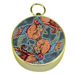 Chinese Phoenix Gold Compasses by ExtraAwesomeSauce