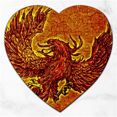 Phoenix Rising Jigsaw Puzzle (heart) by ExtraAwesomeSauce