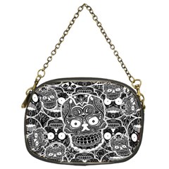 Sugar Skulls Bw Chain Purse (one Side) by ExtraAwesomeSauce