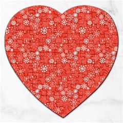 Christmas Snowflakes Jigsaw Puzzle (heart) by ExtraAwesomeSauce