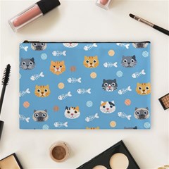 Cute Cat Pattern Cosmetic Bag (large) by ExtraAwesomeSauce