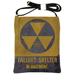 Fallout Shelter In Basement Radiation Sign Shoulder Sling Bag by WetdryvacsLair