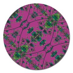 Modern Floral Collage Print Pattern Magnet 5  (round) by dflcprintsclothing