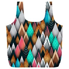 Abstract Triangle Tree Full Print Recycle Bag (xxl) by Dutashop