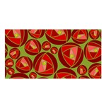 Abstract Rose Garden Red Satin Shawl Front