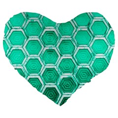 Hexagon Windows Large 19  Premium Flano Heart Shape Cushions by essentialimage365