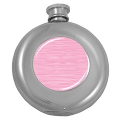 Pink Knitted Pattern Round Hip Flask (5 Oz) by goljakoff