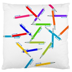 Pen Pencil Color Write Tool Large Cushion Case (two Sides) by Dutashop